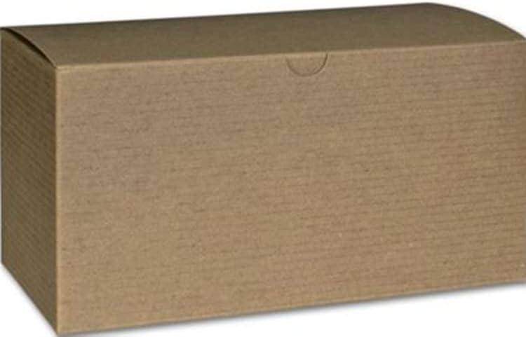 One-Piece Gift Boxes 9 x 4 1/2 x 4 1/2" (Kraft), 100 Boxes