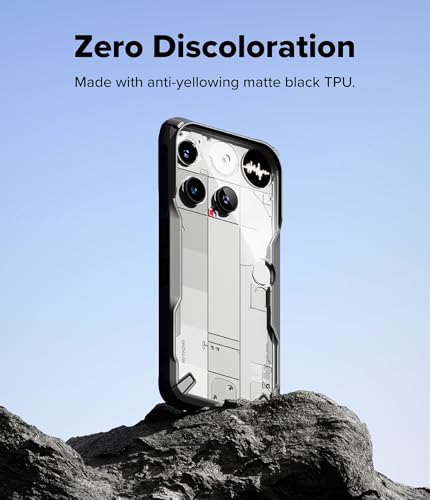 Image of Ringke Fusion-X Compatible with Nothing Phone (3) Case Back Cover Transparent Hard Back Soft Flexible TPU Bumper Scratch Resistant Shockproof Protection - Black