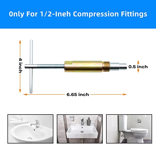 Compression Sleeve Puller - Remove Nut & Ferrule of Pipe 03943 - Sleeve Remover for 1/2-Inch Compression Fittings Only - Plumbing Tools Compression Ring Removal Tool - Corroded & Frozen Supply Stops - Thumbnail 6