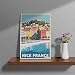 JUCHELU Vintage Travel Poster of Nice, France Retro City Canvas Wall Art - Perfect Home Decor for Living Room Bedroom Family, Premium Canvas Art Print Wall Decor & Ideal Gift