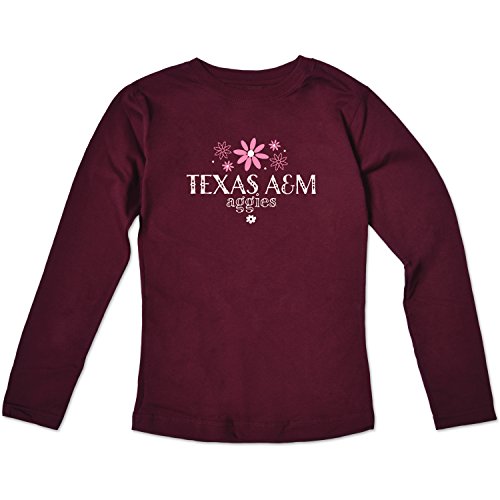 NCAA Texas A&M Aggies Girls Long Sleeve Tee, Size 8-10 /Small, Maroon