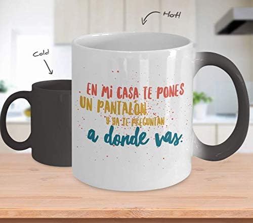 Miniatura 2 de Taza de Cafe Mi Casa Vaso, taza de téa divertidas, tazas personalizadas, taza de café inspiradoras, taza con mensajes positivos.