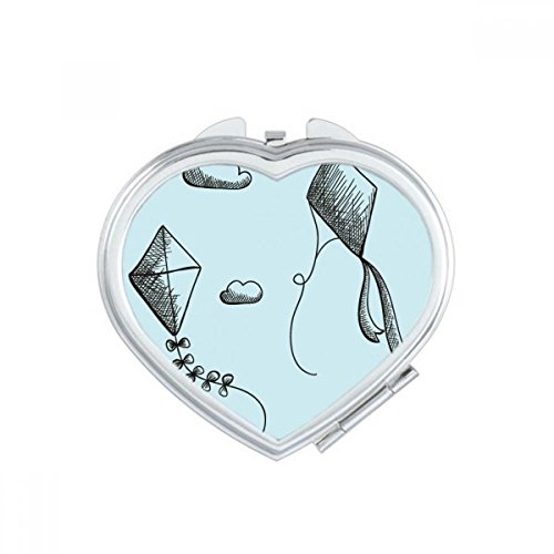 Miroir de maquillage compact géométrique mignon - Miroir de poche à la main