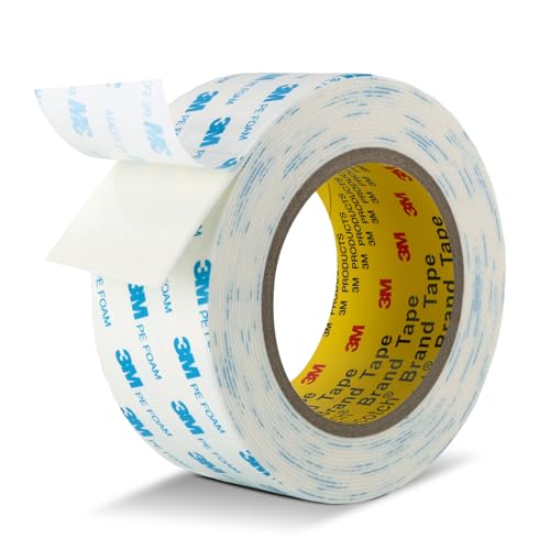 Image of Double Sided Tape Strong White Foam Tape 2 inch x 18Ft Made of 3M Heavy Duty Mounting Tape Waterproof PE Foam Adhesive Strips for Posters Alarm Sensors Window Shades and Other Home Office Deco