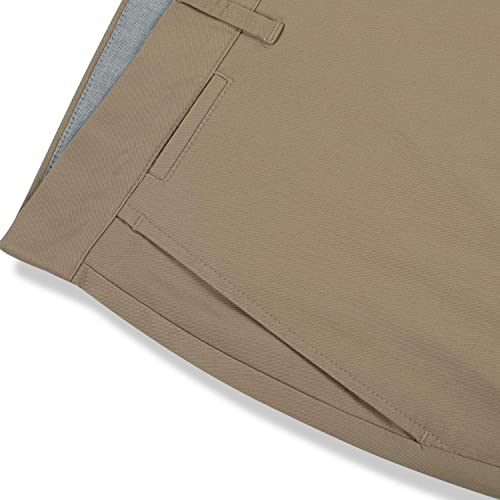 Men's Straight Fit Casual Khaki Cotton Pants Stretch Flat Front Trousers 5