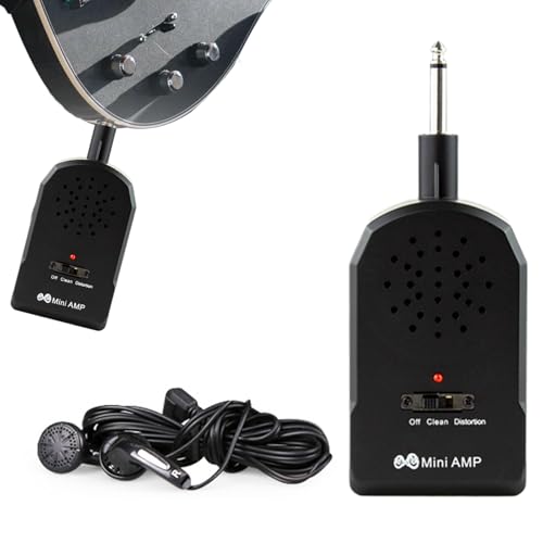 Ampli de guitare, amplificateur électrique sans fil, équipement d'entraînement des basses de 15 cm, 4 effets sonores intégrés, design compact et portable pour les répétitions à domicile, les