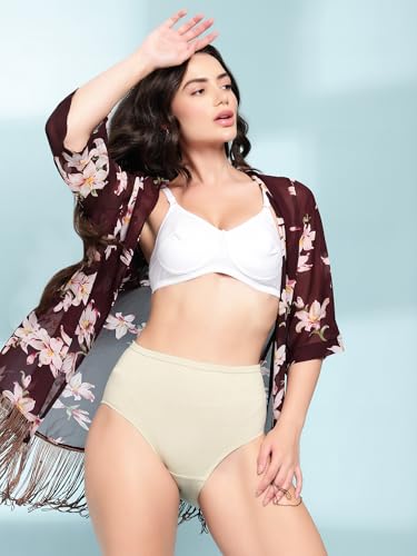 Image of Shasmi Women's Super Combed Cotton Mid Low High Rise Coverage Hipster Full Briefs Breathable with Concealed Waistband Ladies Underwear Panties (Hipster 8901)