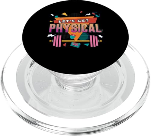 Lets Get Physical Fitness Retro 80s Gym Workout Fitness PopSockets PopGrip para MagSafe