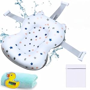 Cojin Bañera Bebe + Toalla + Termómetro + Bolsa de Lavado – Adaptador Bañera Bebe – Asiento Baño Bebe – Asiento Bañera Bebe