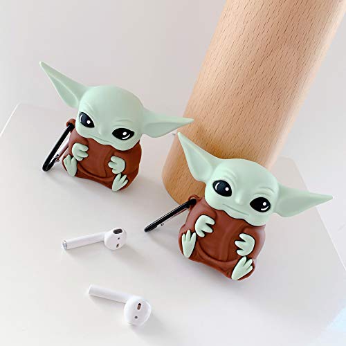 Baby Yoda Airpods1&2 Case,3D Cute Cartoon Cool Stylish With Keychain For Airpods 1&2 Charging Case For Kids Teens Girls Boys #TOP4