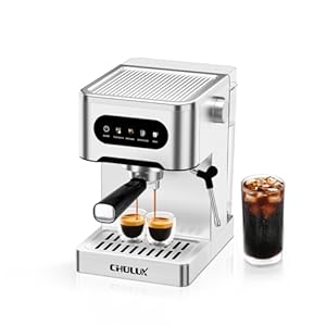 CHULUX Touchscreen Espresso Machine with Steam Wand, 20 Bar Cold Brew Espresso Coffee Maker with 50oz Water Tank for Cappucino, Latte, Americano