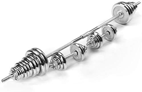 Adjustable Weight Dumbbells Set, 110LBS Barbell Set for Men and Women Home Fitness Weight Set G-ym Workout Exercise Training with Connecting Rod and Metal Handles for Home Strength Building