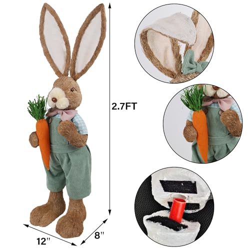 DRDUDU-Easter-Bunny-Decor-27-FT-Large-Bunnies-Statue-Outdoor-Porch-Decorations-with-Carrot-Sisal-Tall-Bunny-Topiary-Easter-Standing-Straw-Rabbit-for-Indoor-Garden-Farmhouse-Front-Door-Spring DRDUDU Easter Bunny Decor 27 FT Large Bunnies Statue Outdoor Porch Decorations with Carrot Sisal Tall Bunny Topiary Easter Standing Straw Rabbit for Indoor Garden Farmhouse Front Door Spring