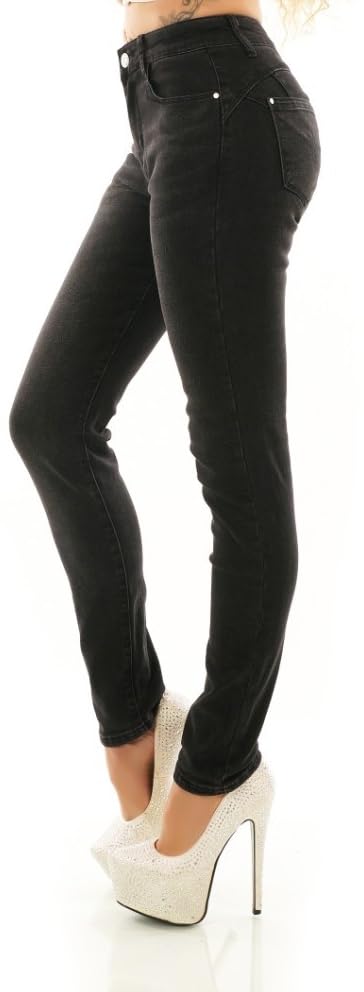 Miss RJ Jean skinny push up pour femme, Noir , M