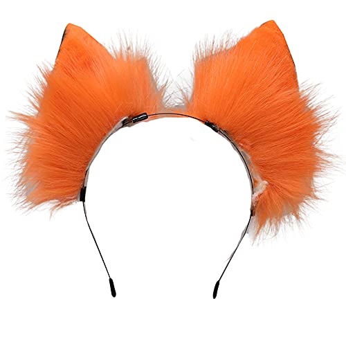 Image of VIGVAN Handmade Wolf Fox Ears Animal Cosplay Cute Head Accessories for Halloween