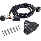56003 Trailer Wiring Harness 4 and 7 pin Extension Cord -7 feet 9U5Z-14489-MAA 6447302 Compatible with Ford F150 F250 F350 Super Duty