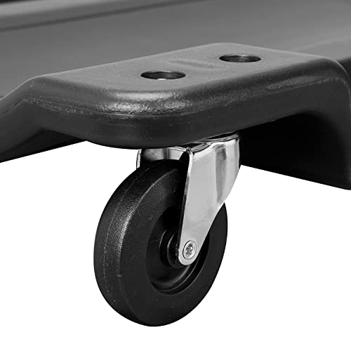 Image of Big RED ATRP6240BR Blow Molded Plastic Rolling Garage /Shop Creeper: 40 inch Mechanic Cart with Padded Headrest and 6 Casters, 280 LBS, Black