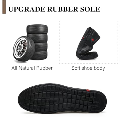 Asifn Mens Casual Loafers Leather Comfortable Business Shoes Lightweight Breathable Work Non-Slip Driving4