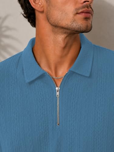 Image of TAGDO Men's Chain Jacquard Polo T Shirt | Half Sleeve | Comfortable Fit Wear | Stylish Casual Look | Breathable Feel |Modern Style | Easy Movement | Everyday Wear (Polo)