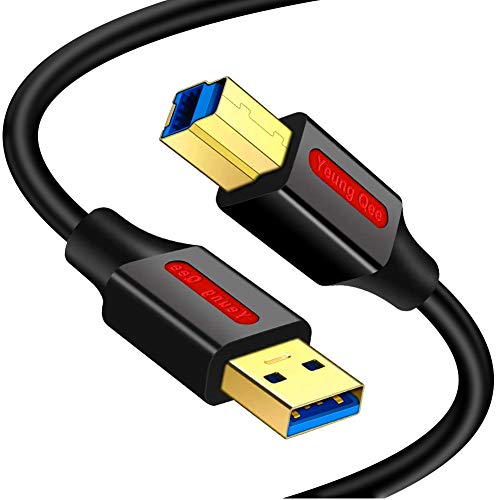 USB 3.0 Cable A Male to B Male 15 ft,Superspeed USB 3.0 Type A to B Male Cable Compatible with Printers,Docking Station,External Hard Drivers,Scanner,USB Hub and More Devices (15FT/5M)