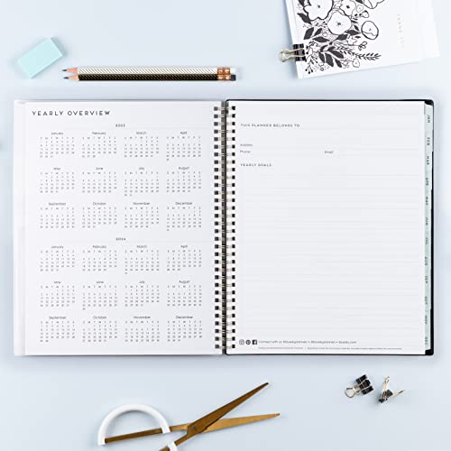 Blue Sky 2023 Weekly And Monthly Planner, January - December, 8.5" X 11", Clear Pocket Cover, Wirebound, Baccara Dark (142082) #TOP3
