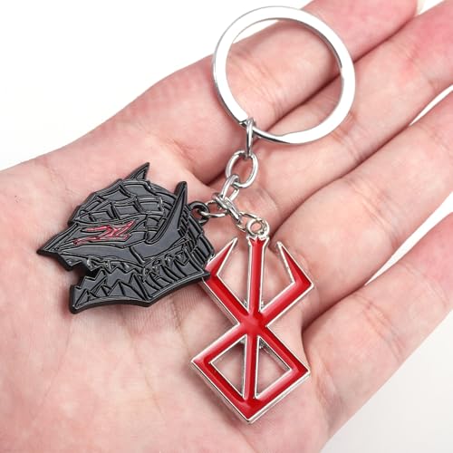 SONGCHANGJEWELRY Manga Berserkers Behelit Necklace Keychain - Brand Of Sacrifice Logo Blood Red Berserker Pendant2