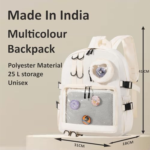 Image of Tinytot 30 Litre Japanese Korean Style School Bag Water-Resistant Laptop & Travel Backpack - Unisex Large 18 Inches Multipurpose Student Backpack for Boys & Girls, Men & Women