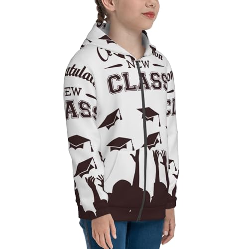 Congratulation New Class Kids Pullover Hoodies Boys Zip Up Sweatshirts Girls Athletic Clothes with Pocket4