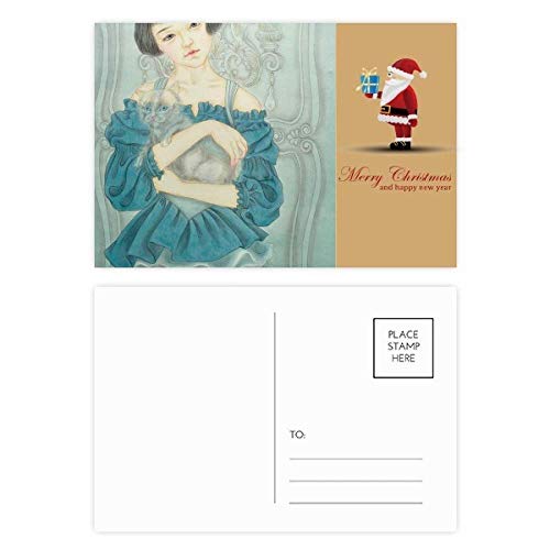 Cartes postales Pere Noel peinture chinoise pour remplacer les voeux banals
