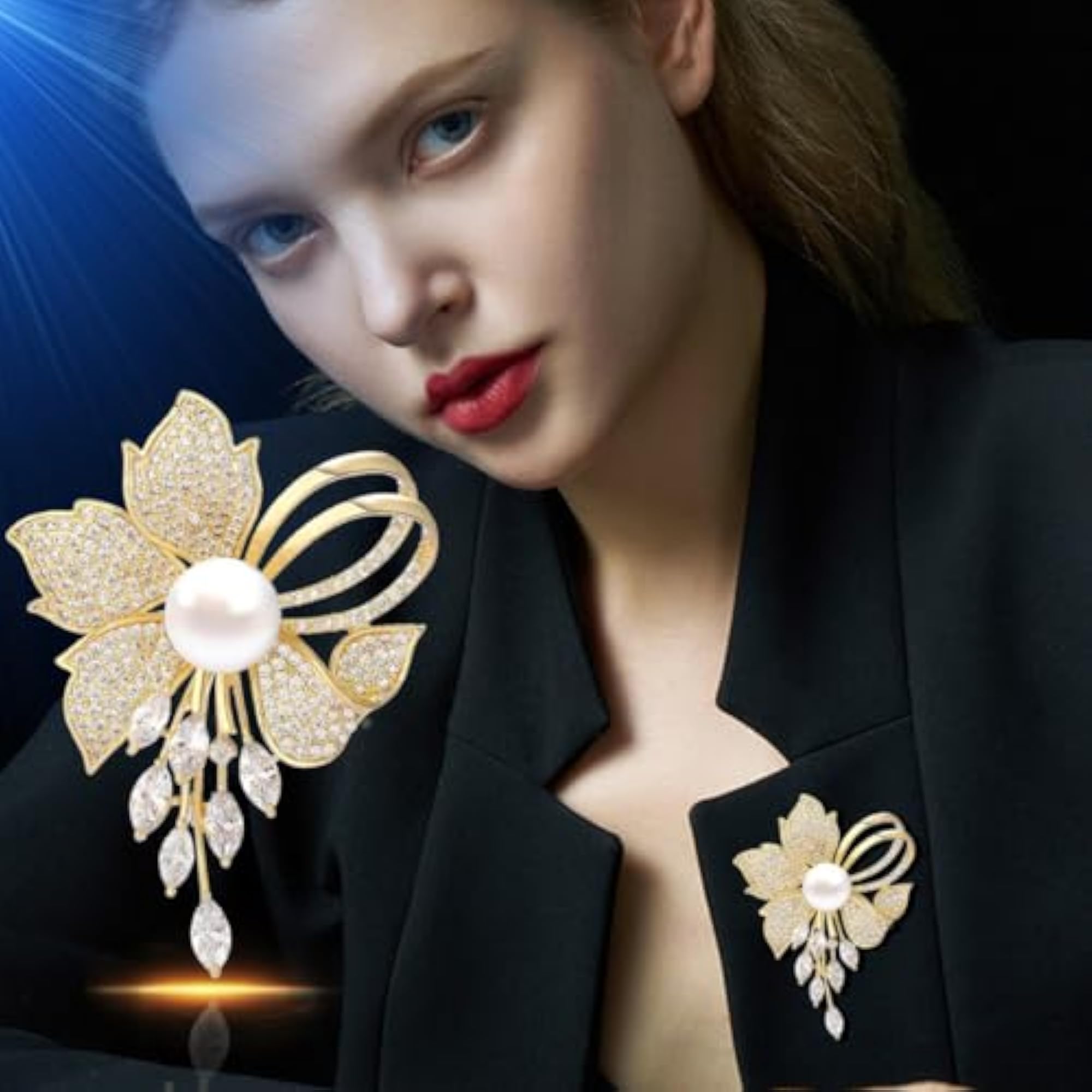 Women's Pearl Brooch Pin, Clothing Fixing Accessory
