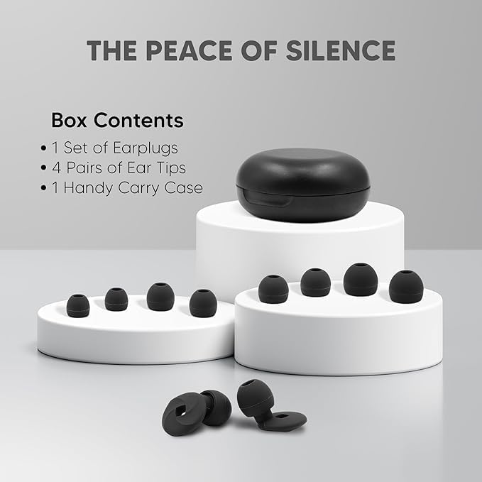 Image of Ear Plugs for Noise Reduction Ear Protection EarPlugs for Sleep,Concerts,Work,Study,8 Size Eartips with Small Box,Perfect Silicone Earplugs for Noise Reduction (Purple1, 1 Pair)