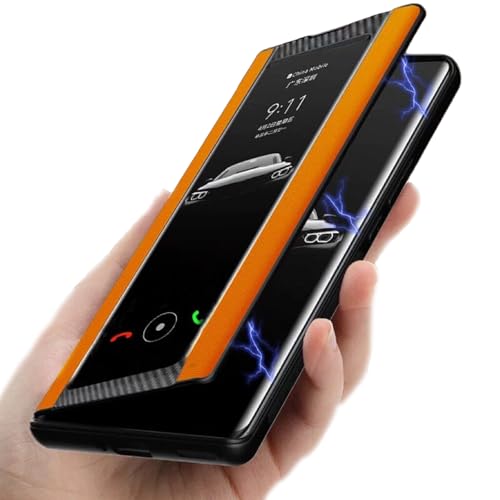 MEIXILU �K�p�Ώ�Samsung Galaxy S26 Ultra/S26/S26�p�t���b�v�P�[�X�A�X�}�[�g�N���A�r���[�E�B���h�E�t�����B�[�K�����U�[�J�o�[�A�ϏՌ��t���v���e�N�V�����V�F��,�I�����W�F,S26+