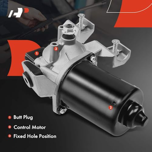 Image of A-Premium Front Windshield Wiper Motor Compatible with Land Rover | for Land Rover LR3 2005-2009, LR4 2010-2016, Range Rover Sport 2006-2013, Sport Utility, 4-Pin