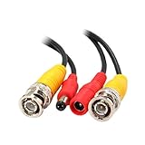 Ruilogod 20 m 65ft Extension BNC Cble d'alimentation vido noir pour camra CCTV