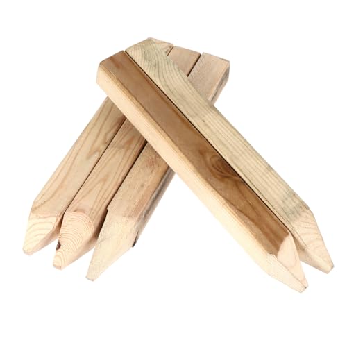 TOYZFRIENDY Estacas de Madera para Jardín y Cercado de Macizos de Flores, 5 Unidades, Tamaño Estándar, Diseño Pulido para Patios y Decoraciones Exteriores, Uso en Parques y Jardines