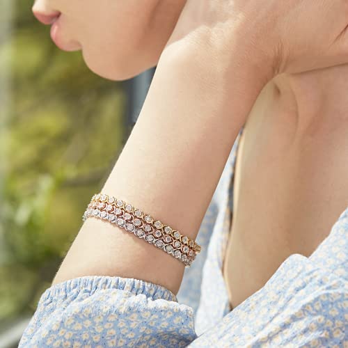 La4Ve Diamonds Classy 1.00 Carat Real Diamond Xo Bracelet (J, I3) Prong Set Rose Gold Rhodium Plated Over Sterling Silver Wedding Fashion Jewelry For Women Girls #TOP4