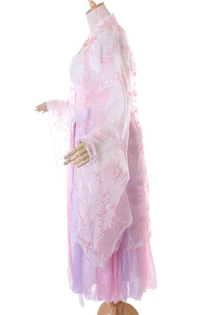Kawaii-Story Han-016 Hanfu sukienka różowa, fioletowa, biała, tradycyjna, 4-częściowa, chińska, kostium cosplay, szata z haftem (Han-016 Hanfu, DE/NL/SE/PL, alfanumeryczna, M, regularna)