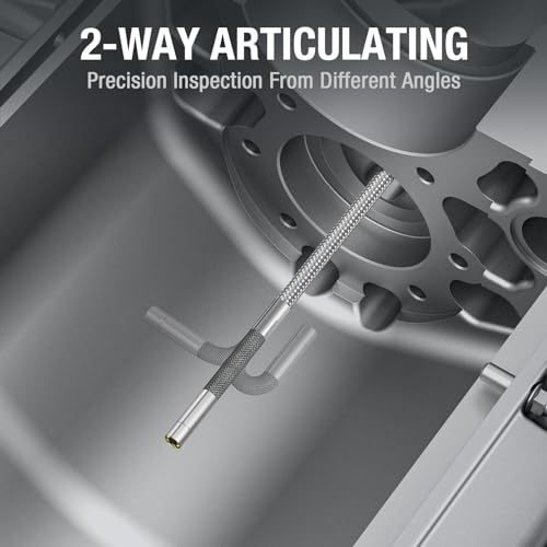 Teslong 3.9mm Articulating Borescope with Light, 5-inch IPS Two-Way Endoscope Inspection Camera with Articulated Probe, 5FT Borescope Camera with Lights, 3000mAh Battery, 32G TF Card
