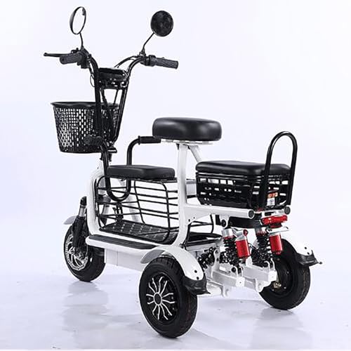 Scooter elettrico a 3 ruote per la mobilità degli adulti, monopattino pieghevole per sedie a rotelle elettriche con 3 posti a sedere Resistenza 60 km Scooter portatile ultraleggero per anziani(B)