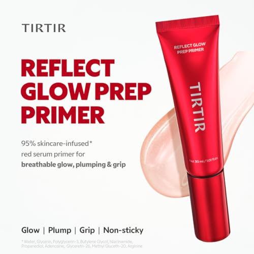 Image of TIRTIR Reflect Glow Prep Primer | Luminous K-Beauty Skincare Primer, 95% Skincare, Clinically Proven Glow, Non-Sticky Grip, All Skin Types, (30ml, 1.01fl.oz)