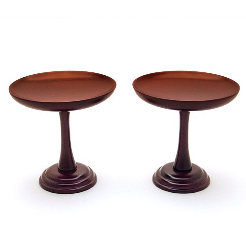 仏壇屋 滝田商店 高月 紫檀製(一対) 4.5寸(高さ13.5cm×皿直径13.5cm)◆仏壇用の仏具・高杯・供物台・供物皿・唐木仏具【滝田商店発行 証明書付】