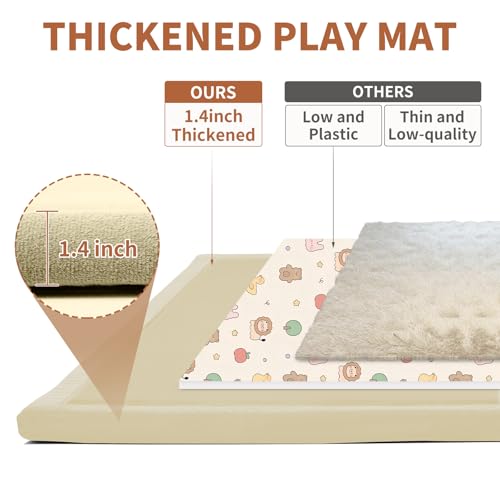 Image of DoCred Baby Play Mat for Floor - 1.4 inch Thick Memory Foam Rug, 70 inchx59 inch