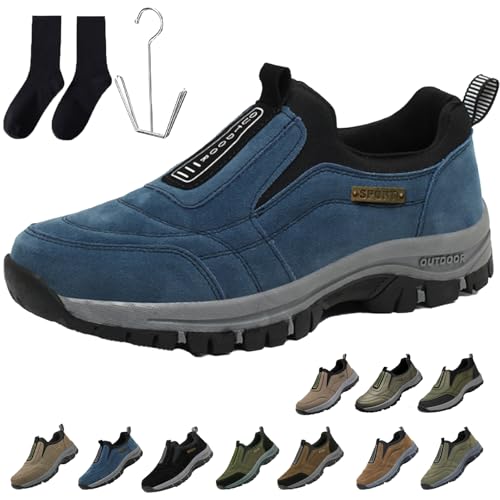 Enjerr Orthopedic Shoes, Enjerr Orthopedic Shoes Men Womens for Balance, Comfortable Waterproof Orthopedic Walking Shoes Hiking Shoes Suede/Glossy 2 Style