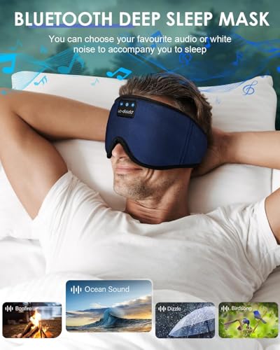 Image of LC-dolida Sleep Headphones, Sleep Mask Bluetooth Wireless Music Eye Mask, Sleeping Headphones for Side Sleepers Sleep Mask with Bluetooth Headphones Ultra-Thin Stereo Speakers Perfect for Sleeping