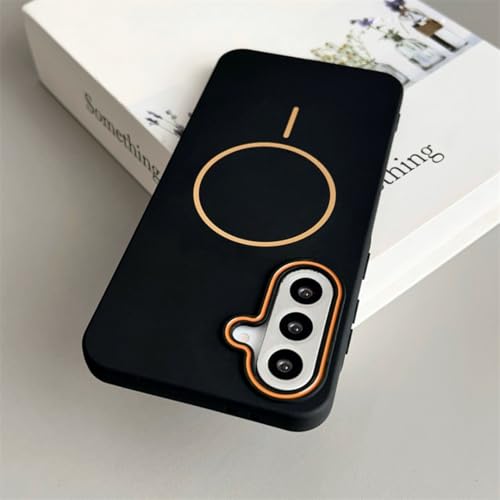 Coque Galaxy A06 silicone noire souple aimantée avec revêtement mat anti-choc