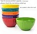 KX-WARE Melamine Fluted Bowls Set with Lids - 6pcs 15 oz Cereal/Prep Bowls, 6 Assorted Color | Break-resistant 100% Melamine Bowls and Plastic Lids | Dishwasher Safe, BPA Free