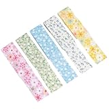 PH PandaHall Cinta de sesgo con estampado floral de 5 colores, cinta de unión de 29 mm, cinta de flores para accesorios de confección DIY, moños para el cabello, decoraciones del hogar, 12,5 m