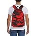 SUPLUCHOM School Backpack Military Camouflake Camo Red Black Casual Daypack Men Women Polyester Laptop Bag with Side Pockets Bookbag for Travel Hiking Work Student Over 3 Years Old Kids