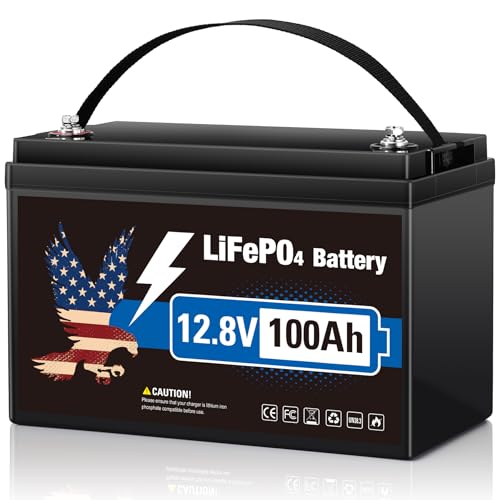 Image of 12V 100Ah LiFePO4 Lithium Battery, Group 31 Built-in 100A Smart BMS, 15000+ Deep Cycles Lithium Iron Phosphate 1280Wh Batteries Low-Temp Protection for RV, Marine Trolling Motor, Solar, Home, Off-Grid