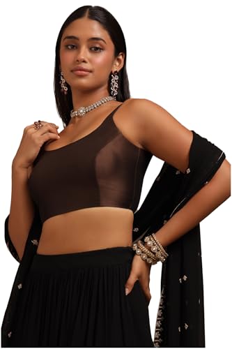 Image of Soch Womens Taffeta Solid Sleeveless Padded Blouse